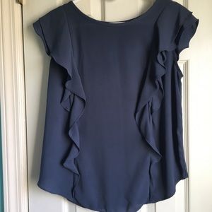 Loft Flutter Sleeve Blouse Small